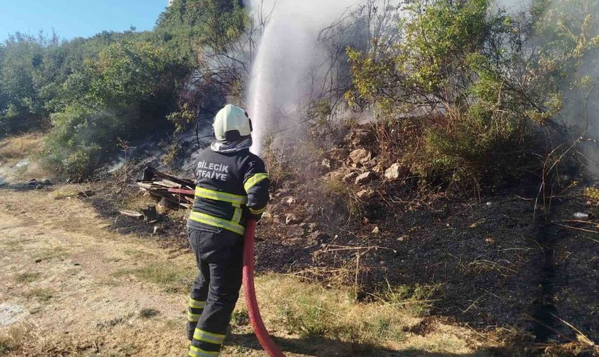 Bilecik'te makilik alanda çıkan yangın itfaiye müdahalesiyle kontrol altına alındı