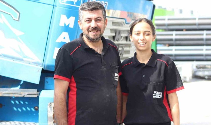 Babasıyla birlikte sanayiye adım atan genç kızın azmi