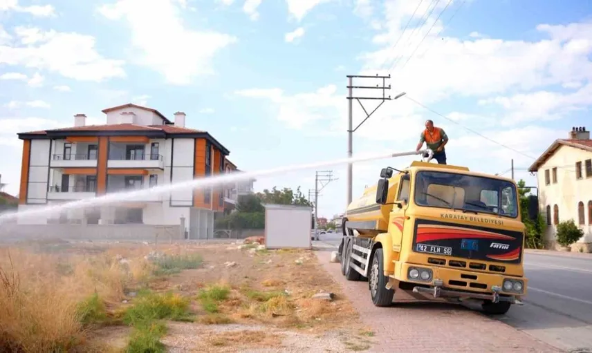 Karatay'da haşere ile mücadelede yenilikçi hava aracı kullanımı