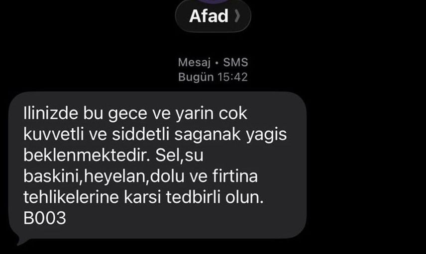 AFAD'dan vatandaşa beklenen yağışa karşı tedbirli olun mesajı