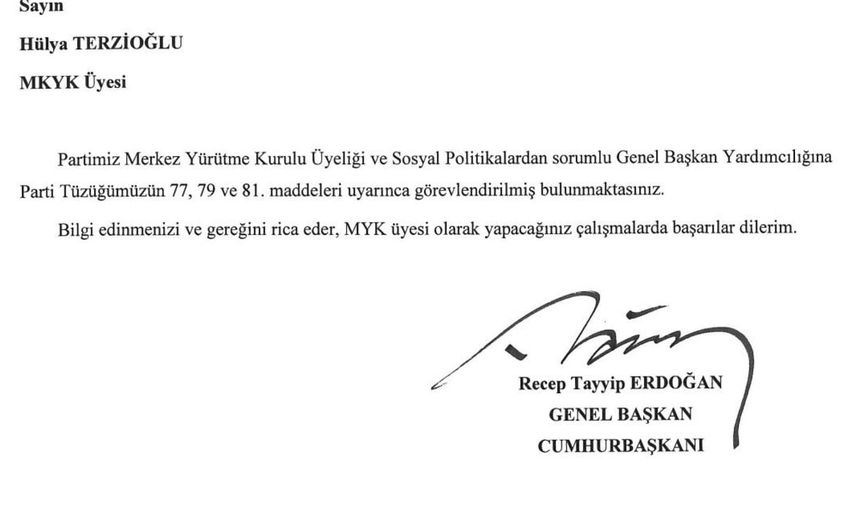 Prof. Dr. Hülya Terzioğlu, AK Parti sosyal politikalar genel başkan yardımcılığına atandı