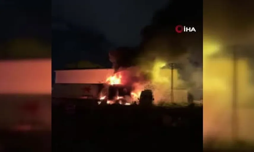 Samsun'da park halindeki tırda yangın paniği