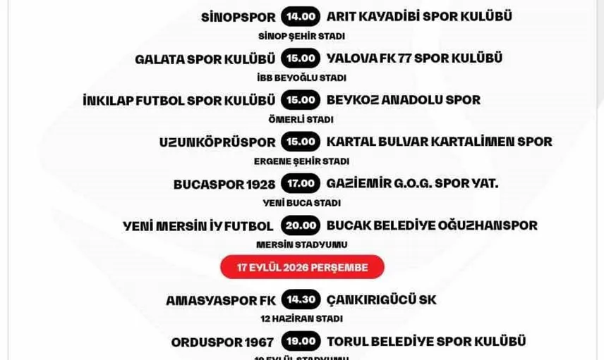 Ziraat Türkiye Kupası 1. eleme turu maç programı açıklandı