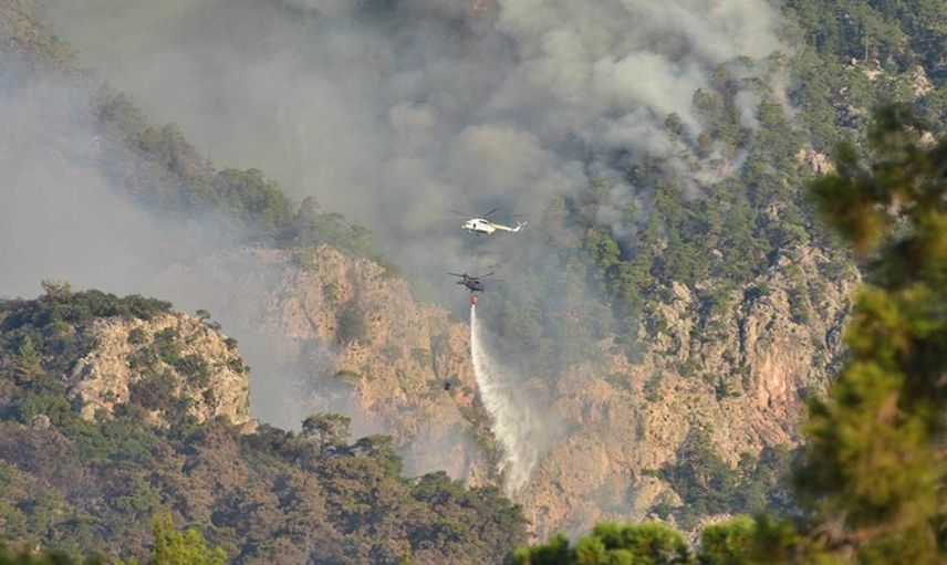 400 hektarlık alanı kül etti: Kemer yangını havadan görüntülendi