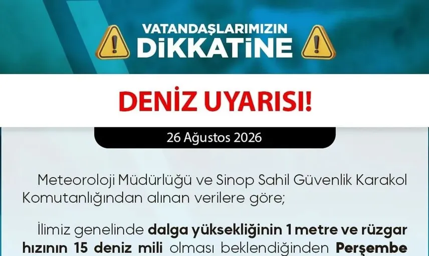 Sinop'ta olumsuz deniz koşulları uyarısı: vatandaşlar dikkat