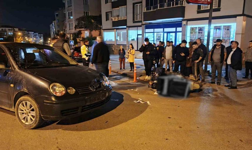 Bafra'da otomobilin motosikletliye çarpması sonucu yaralanma meydana geldi