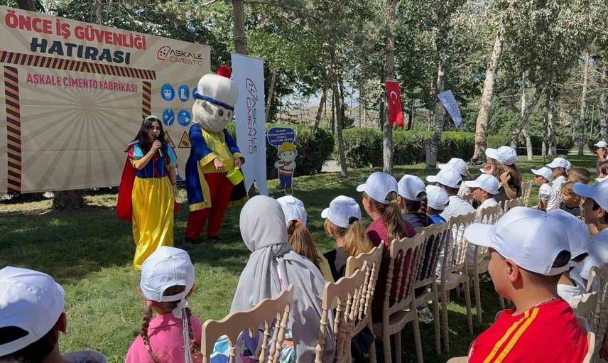 Aşkale çimento tesislerinde çocuklara özel etkinlik düzenlendi