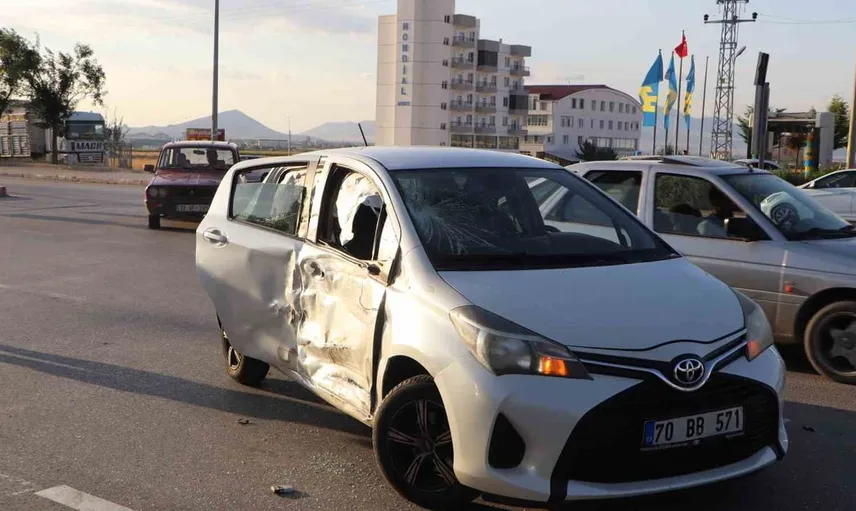Karaman’da motosikletli polisin karıştığı kaza: 1 yaralı