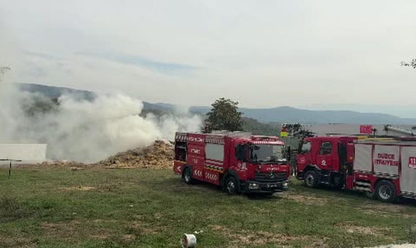Düzce'de besi çiftliğinde çıkan yangın itfaiye ekipleri tarafından kontrol altına alındı