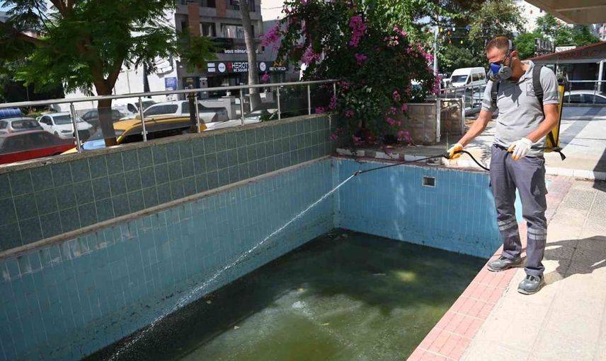 Kuşadası Belediyesi halk sağlığını korumak için ilaçlama çalışmalarına devam ediyor