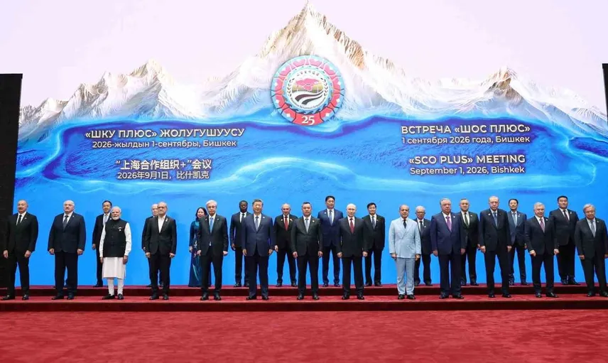 Cumhurbaşkanı Erdoğan, ŞİÖ zirvesinde liderlerle poz verdi