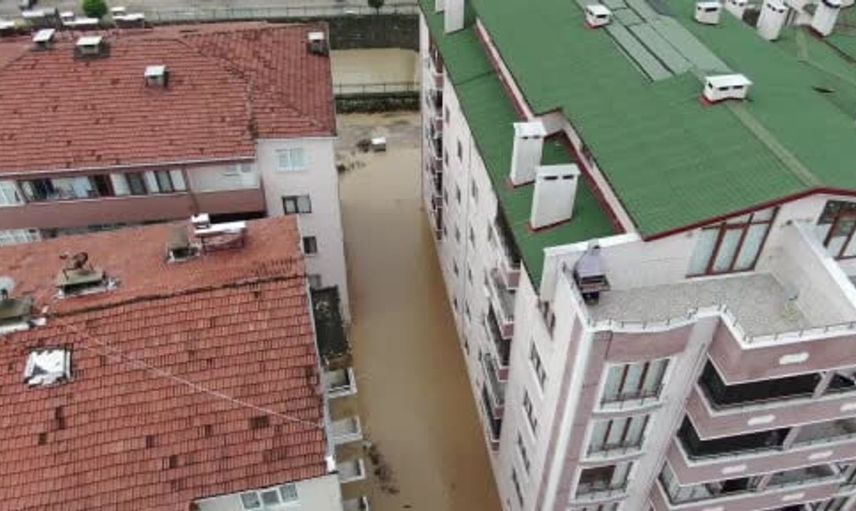 Cide ilçesindeki sel felaketi havadan görüntülendi