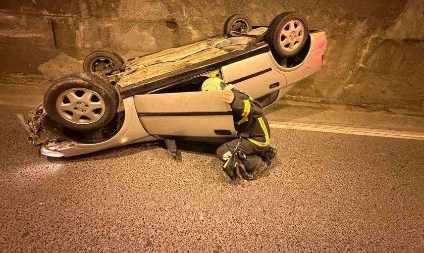 Zonguldak'ta tünelde meydana gelen kazada sürücü yaralandı