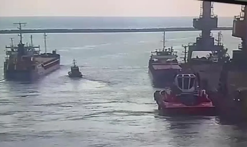 Marmara Denizi'nde batan geminin ayrılış anı güvenlik kameralarında