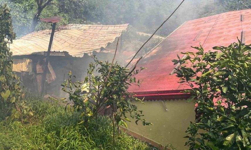 Trabzon'da odunluk yangını: 80 yaşındaki bir kişi yaralandı