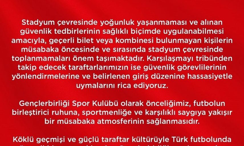 Gençlerbirliği ve Amed SF maçında logosuz kartlı taraftarlar stadyuma alınmayacak