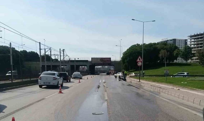 Bursa'da kimyasal madde paniği trafiği felç etti