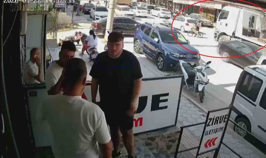 Hafriyat kamyonunun kör noktasında tehlikeli anlar: Bisikletli çocuk hastaneye kaldırıldı