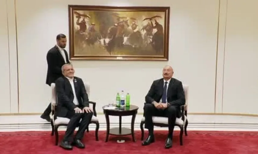 Bişkek'te liderlerin maden suyu diyaloğu: Aliyev ve Pezeşkiyan'ın samimi anları