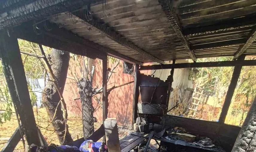 Gönen'de bahçedeki barakada yangın paniği