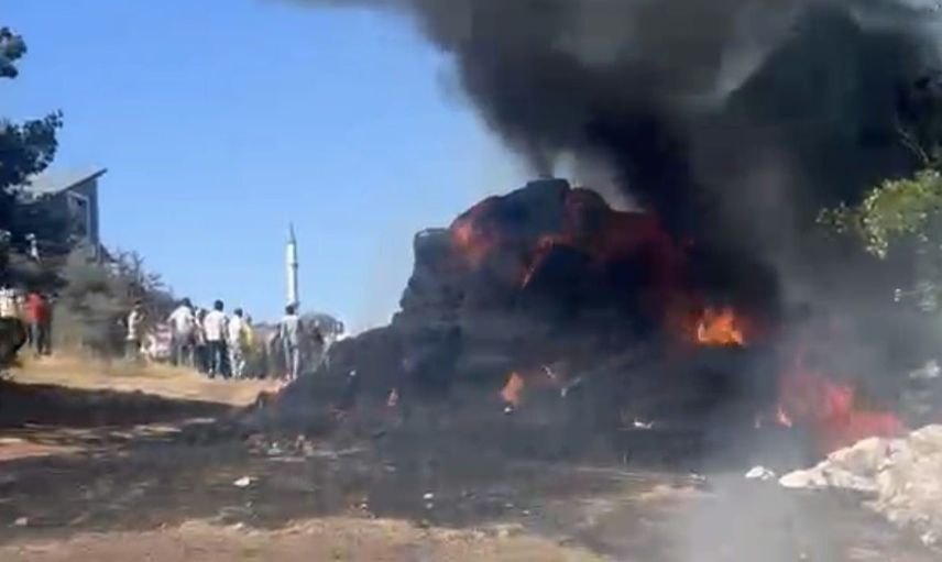 Bozkır'da saman balyası yangını hızlıca kontrol altına alındı
