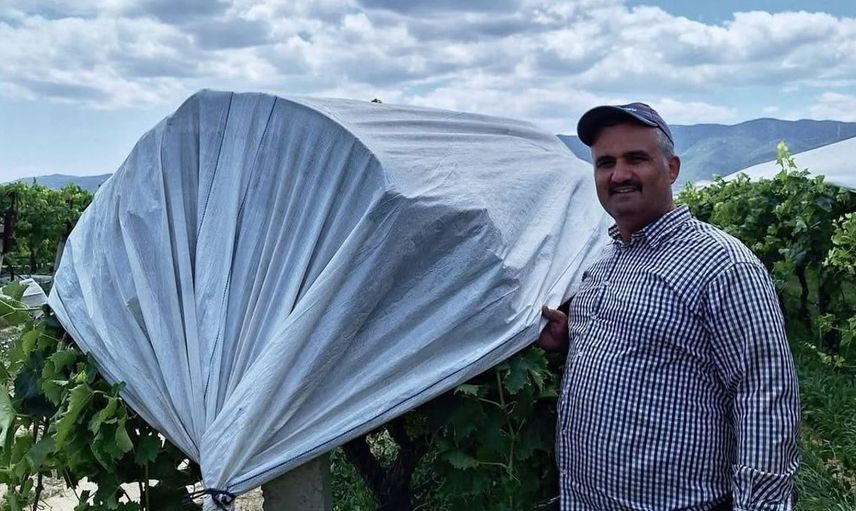 Sarıgöl ovası örtü çalışmalarıyla beyaza büründü