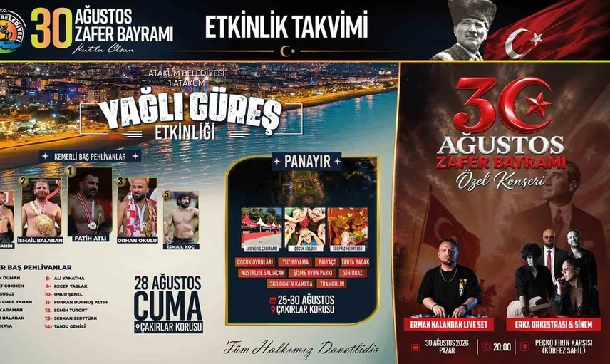 Atakum’da 30 Ağustos zafer coşkusu başlıyor: Güreş turnuvadan konserlere her şey var