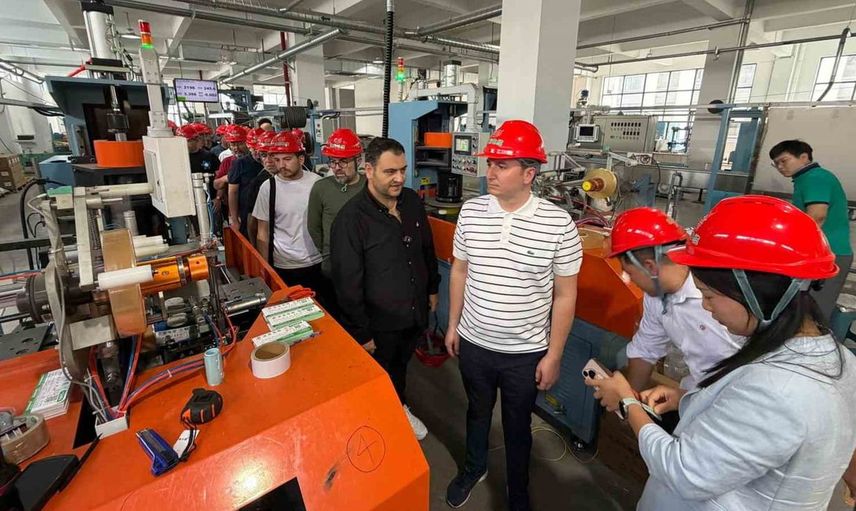 Denizli iş insanları heyeti Çin'de kablo üretim tesisini inceledi