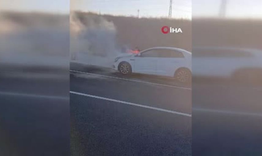 Nevşehir’de meydana gelen otomobil yangını paniğe neden oldu