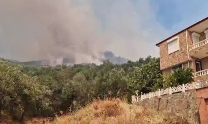 Antandros kazı alanında yangın, alevler yerleşim yerlerini tehdit ediyor