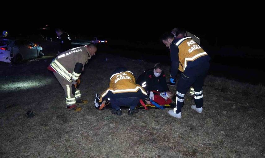 Edirne'de alkollü sürücü takla attı: 3 yaralı