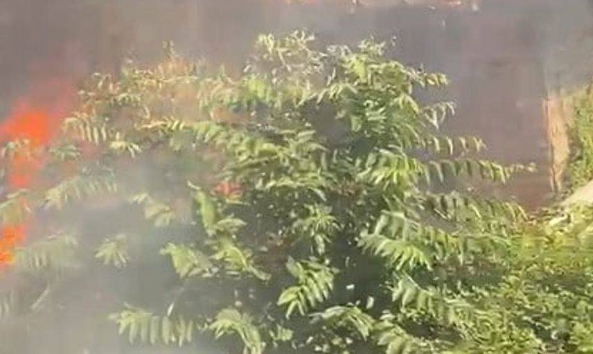 Kastamonu'da tarlada çıkan yangın ahırı kullanılamaz hale getirdi