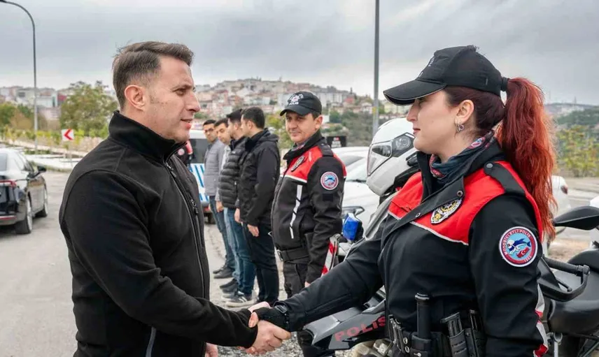 Bilecik emniyet müdürü uygulama noktasında güvenlik denetimi gerçekleştirdi