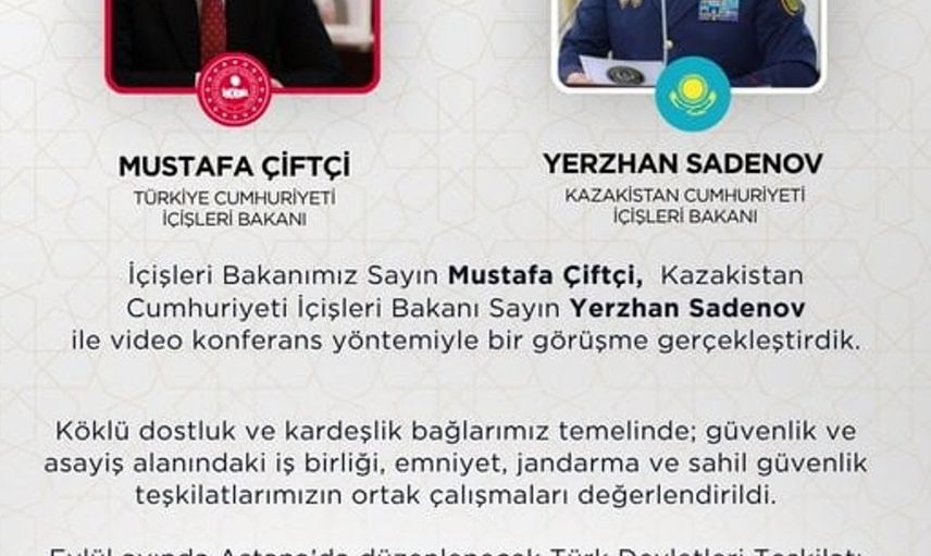 Bakan Çiftçi, Kazakistanlı mevkidaşı ile video konferansla görüştü