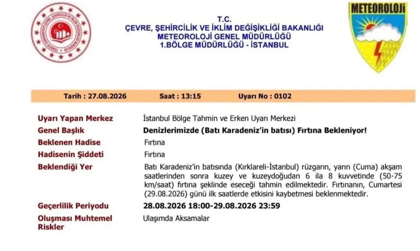 Kırklareli sahil kesimlerinde fırtına alarmı: Rüzgar hızı 75 km'ye kadar çıkabilir