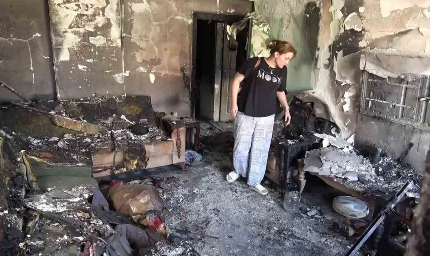 Yangında ailesini kurtarmak için alevlere koşan adamın dramı