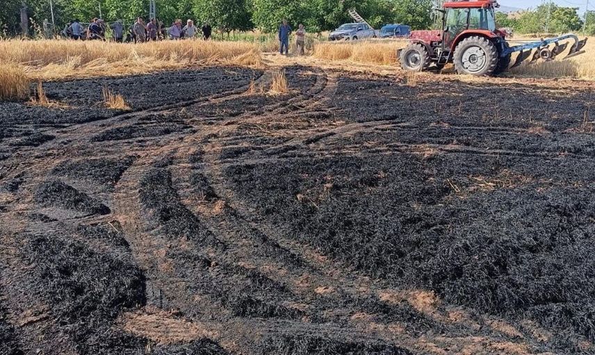 Elazığ'da ekili tarlada çıkan yangın itfaiye ekipleri tarafından kontrol altına alındı