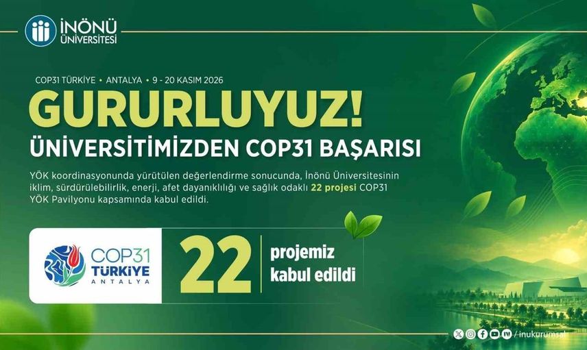 İnönü Üniversitesi'nin COP31'de 22 proje ile iklim hedeflerine katkısı