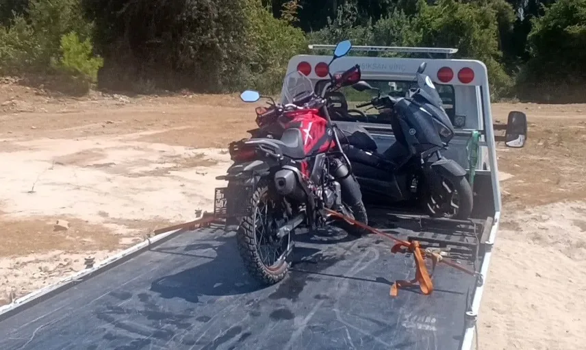 Motosiklet sürücüsü trafik uygulamasından kaçarken yakayı ele verdi