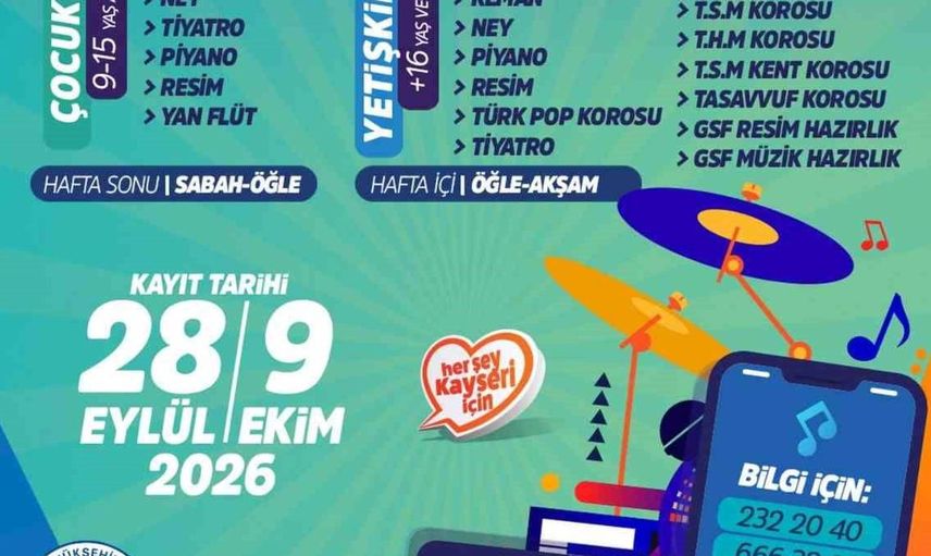 Kayseri Büyükşehir Belediyesi konservatuvarında kış kursları heyecanı