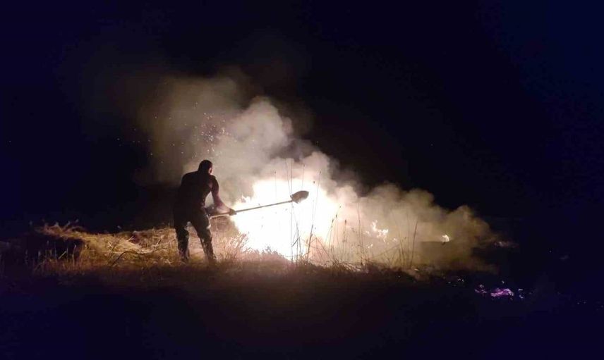 Sivas'ta buğday tarlasında yangın: Yangın 20 dönüm alanı etkiledi