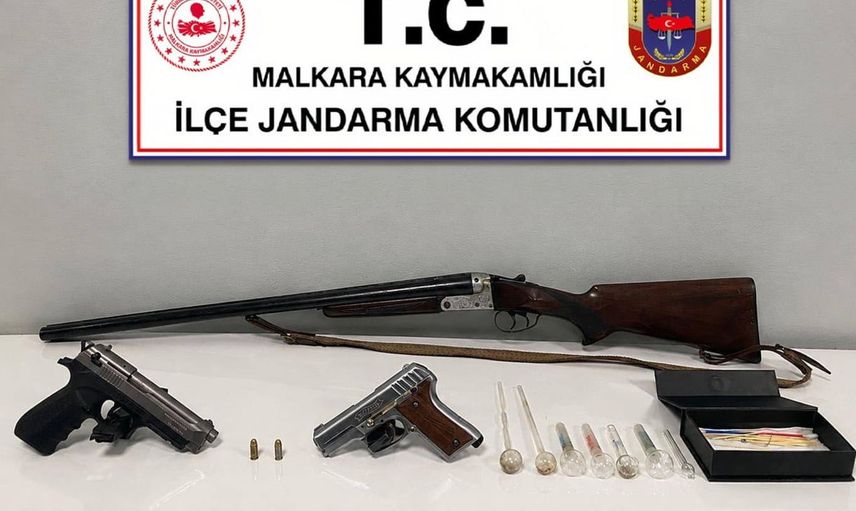 Malkara'da jandarmadan uyuşturucu ve silah operasyonu