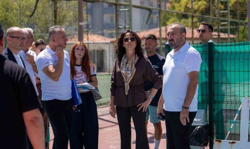 Başkan köksal aras, ali fuat özge spor tesislerinde incelemelerde bulundu