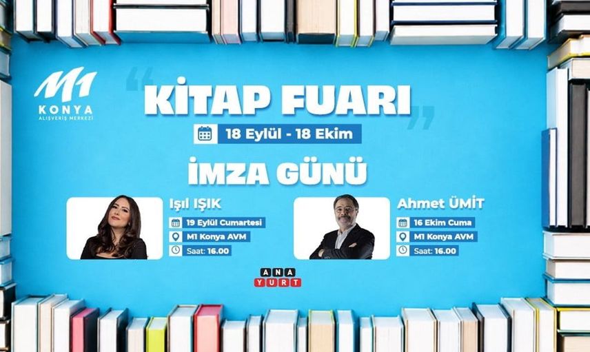 M1 Konya AVM'de edebiyat tutkunları için kitap fuarı gerçekleşecek