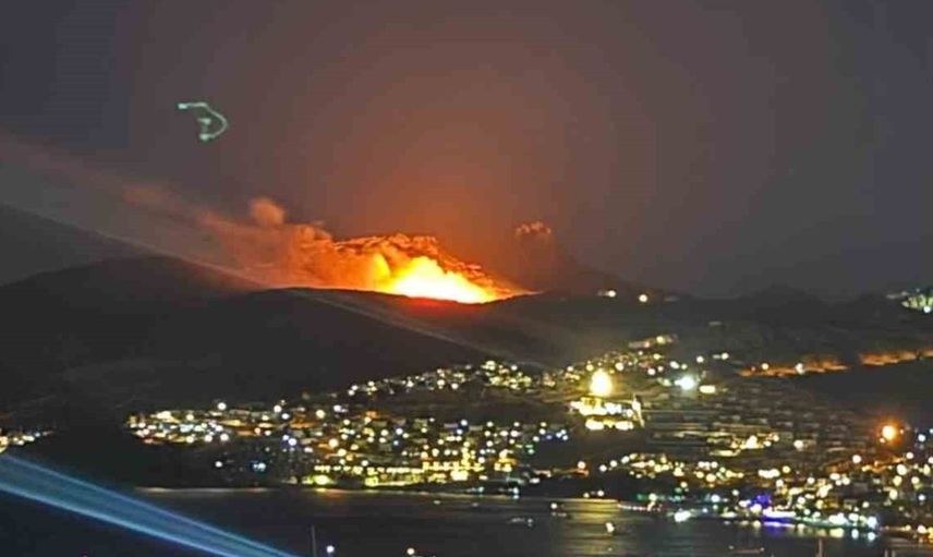 Bodrum'da yangın paniği: rüzgar alevleri hızlandırdı
