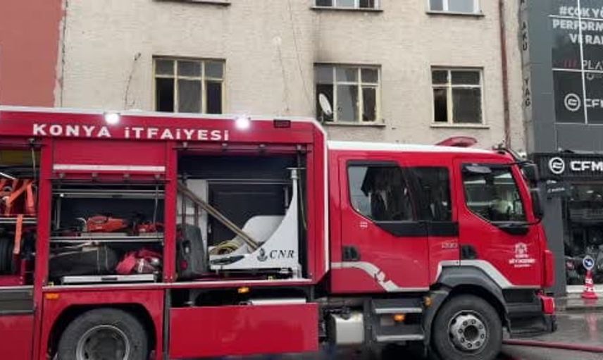Konya'da apartmanda çıkan yangın paniğe neden oldu