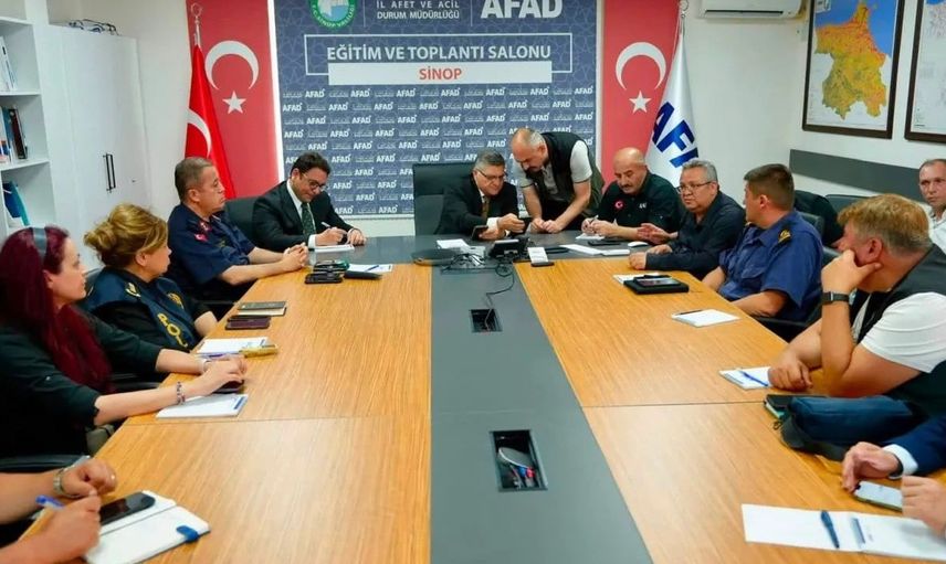 Sinop’ta beklenen kuvvetli yağış için afet koordinesi toplantısı yapıldı