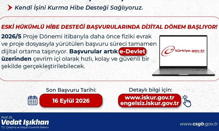 Engelli ve eski hükümlüler için hibe desteğinde yeni dönem başladı