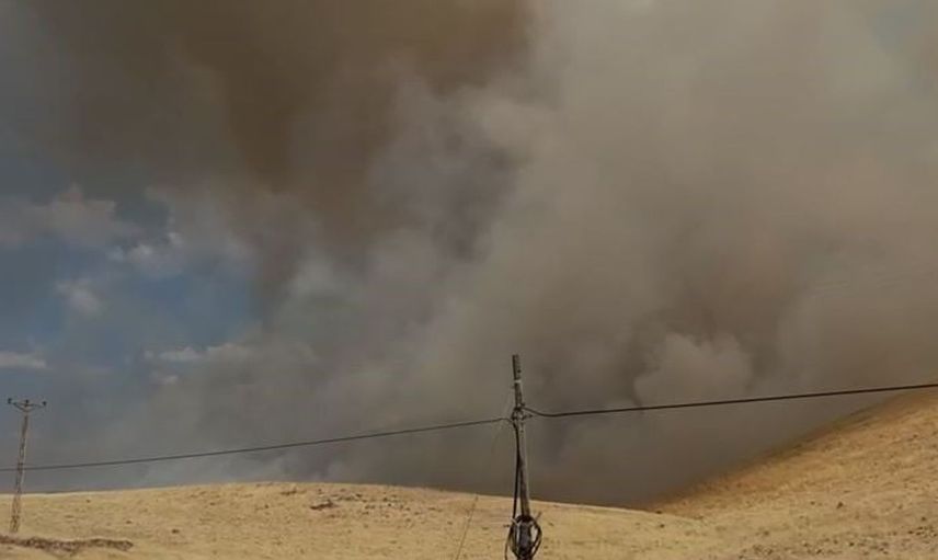 Karakoçan'da çıkan örtü yangını paniğe neden oldu