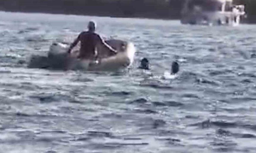 Ayvalık’ta suya kapılan tatilci şişme botla kurtarıldı